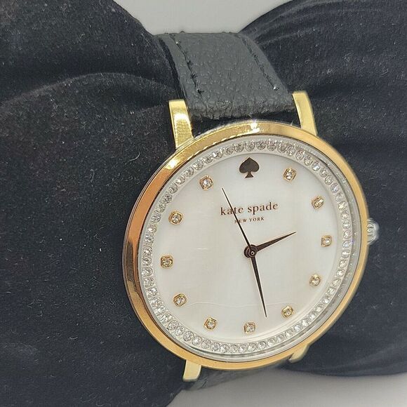 KATE SPADE Monterey KSW1143 Women's Black Leather Analog Dial Quartz Watch BC141 - Picture 4 of 11